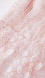 SEQUIN MESH TULLE MIDI DRESS IN PINK DRESS STYLE OF CB 