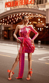 SEQUIN ONE SHOULDR MINI DRESS IN PINK Dresses styleofcb 