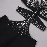 SEQUIN SLEEVELESS CUT OUT JUMPSUIT IN BLACK Bandage Dresses styleofcb 