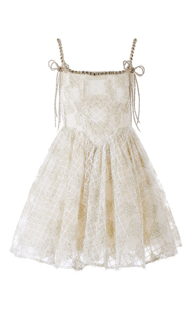 SEQUIN STRAPPY BUBBLE MINI DRESS IN WHITE DRESS STYLE OF CB 