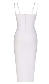 SHELL STRAP BEADING MIDI DRESS IN WHITE DRESS STYLE OF CB 