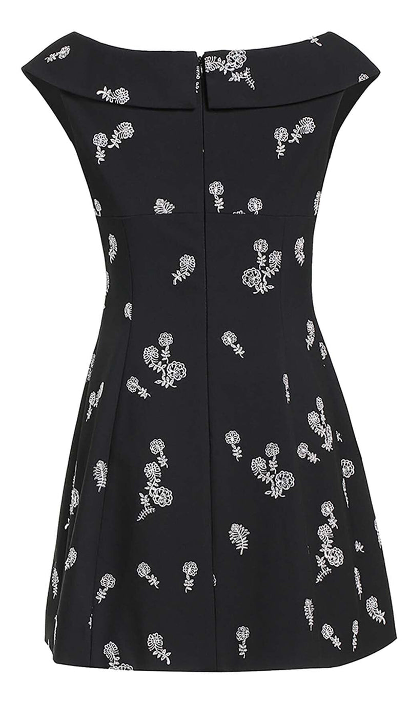 SLEEVELESS EMBROIDERED MINI DRESS IN BLACK DRESS STYLE OF CB 