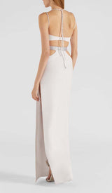 SLEEVELESS RHINESTONED STRAPS MAXI DRESS IN WHITE DRESS sis label 