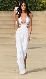 SLEEVELESS RHINESTONED STRAPS MAXI DRESS IN WHITE DRESS sis label 