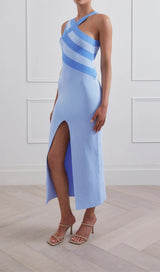 SLIT MINI DRESS IN BLUE Dresses styleofcb 