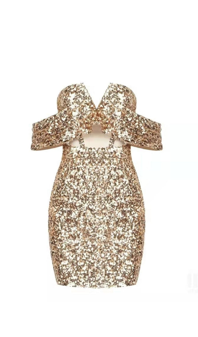 SLIVER SEQUIN STRAPLESS MINI DRESS Dresses styleofcb XS GOLD 