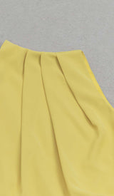 SOLID ASYMMETRICAL HIGH LOW DRESS IN YELLOW DRESS STYLE OF CB 