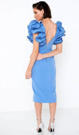 SPLIT MIDI DRESS IN BLUE Dresses styleofcb 
