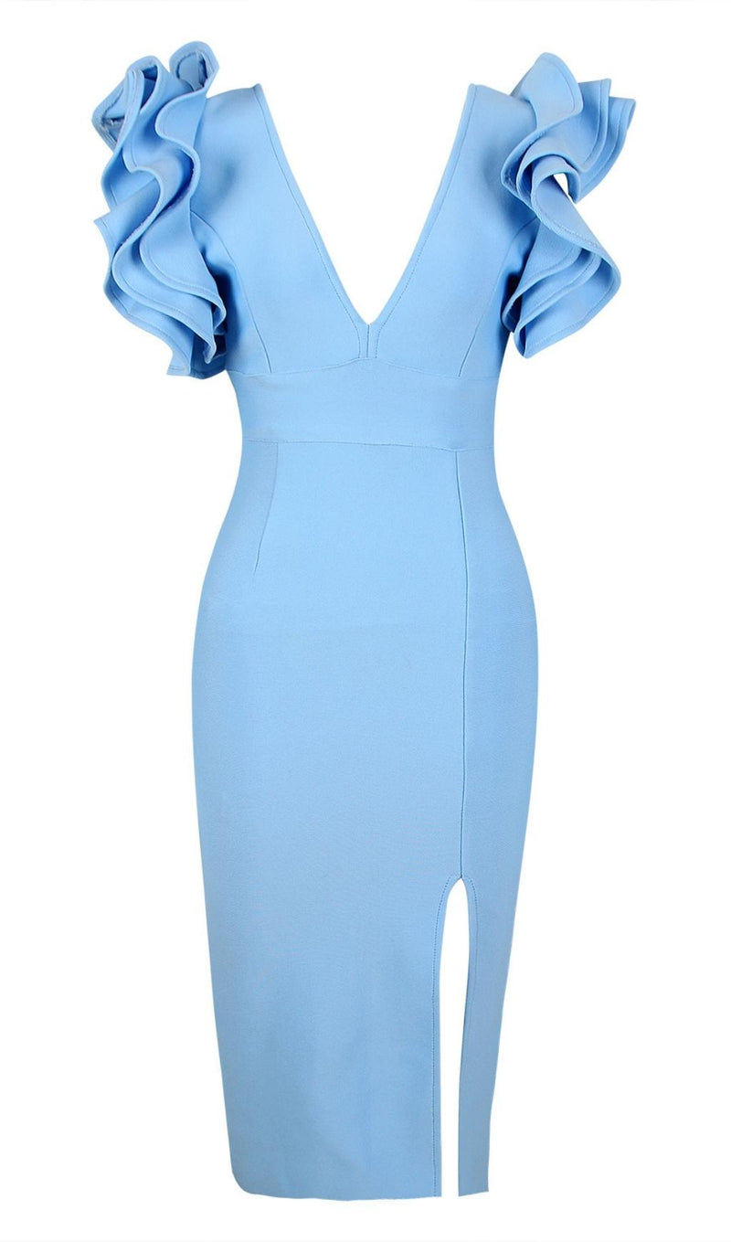 SPLIT MIDI DRESS IN BLUE Dresses styleofcb XS BLUE 