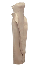 STRAPLESS MERMAID MAXI DRESS IN BEIGE STYLE OF CB 