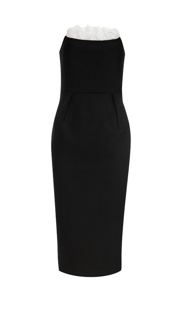 STRAPLESS MIDI DRESS IN BLACK Dresses styleofcb 