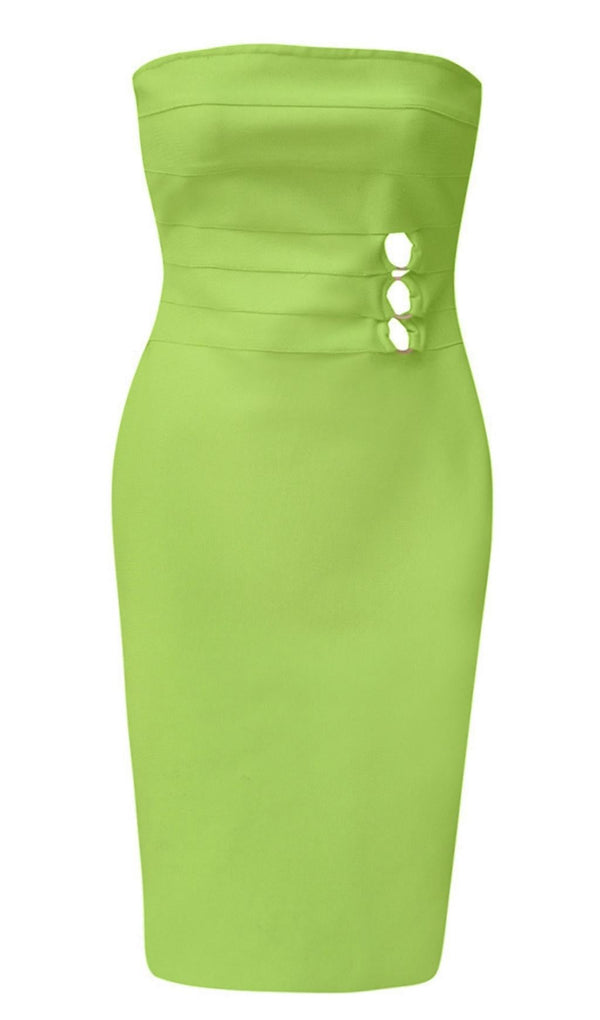 STRAPLESS MINI DRESS IN GREEN Dresses styleofcb 