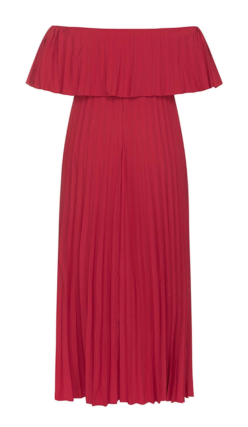 STRAPLESS PLEATED MAXI DRESS IN RED DRESS styleofcbdress 