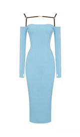 STRAPPY HOLLOW STRAPLESS BANDAGE MINI DRESS IN BROWN Dresses styleofcb XS SKY BLUE 