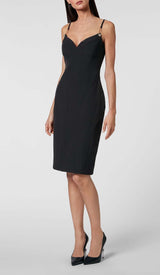 STRAPPY BANDAGE MIDI DRESS IN BLACK DRESS STYLE OF CB 