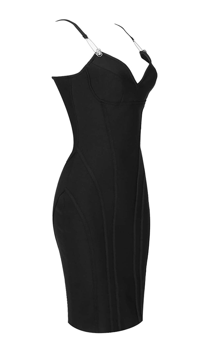 STRAPPY BANDAGE MIDI DRESS IN BLACK DRESS STYLE OF CB 