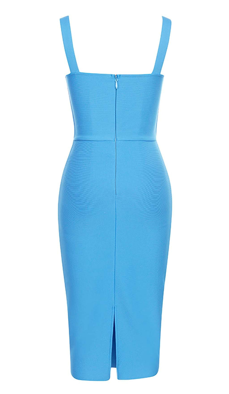 STRAPPY CORSET MIDI DRESS IN SPARKLING OCEAN DRESS STYLE OF CB 
