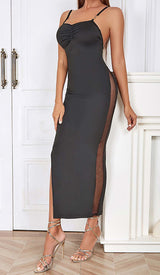 STRAPPY MESH MIDI DRESS IN BLACK styleofcb 