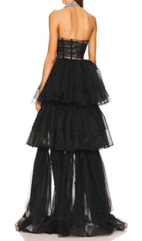 STRAPLESS CORSET TOP TULLE DRESS PAULA GOWN Dresses Oh CICI 