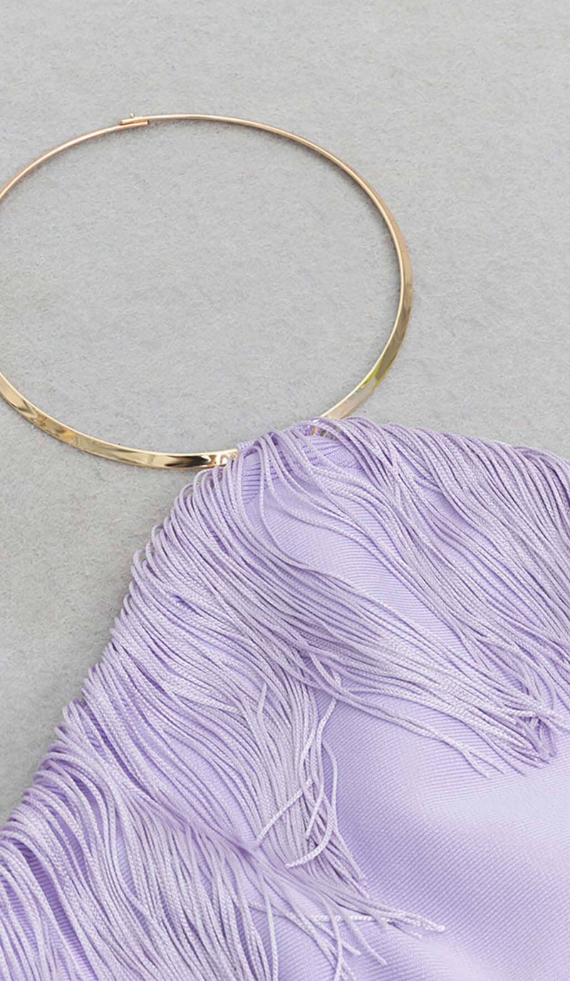 TASSEL SLEEVELESS MIDI DRESS IN LILAC DRESS STYLE OF CB 