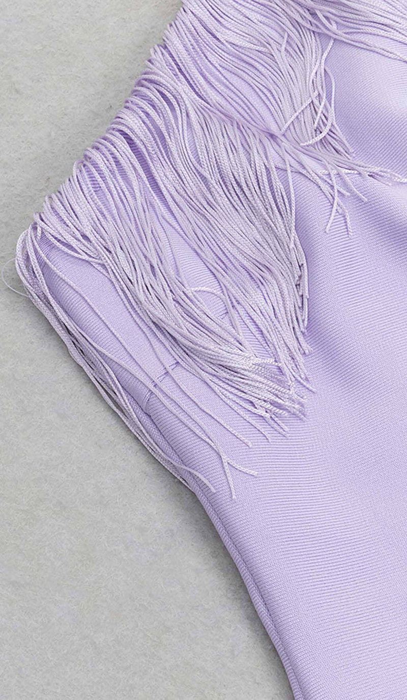 TASSEL SLEEVELESS MIDI DRESS IN LILAC DRESS STYLE OF CB 