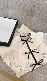 TIERED NECK MINI DRESS IN WHITE DRESS STYLE OF CB 
