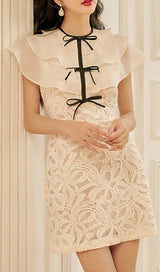 TIERED NECK MINI DRESS IN WHITE DRESS STYLE OF CB 
