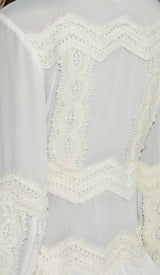 TWO LAYERS TIERED RUFFLES MINI DRESS IN WHITE DRESS STYLE OF CB 