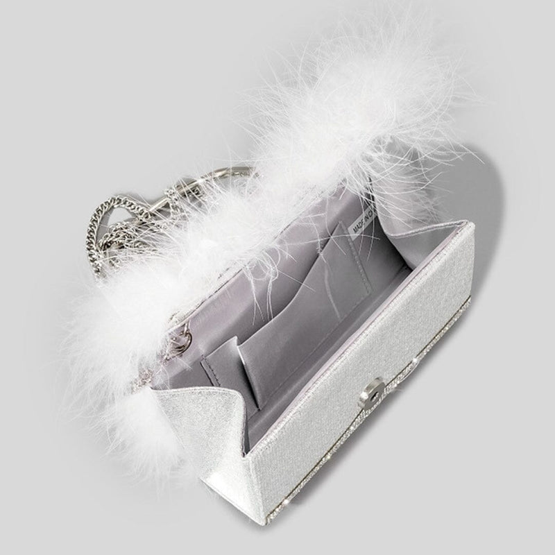 KERIN FEATHER POUCH - WHITE Bags styleofcb 