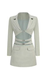 CUT OUT JACKET DRESS IN MINT GREEN DRESS styleofcb 