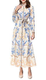 VINTAGE FLORAL FULL PRINTING MAXI DRESS DRESS STYLE OF CB 