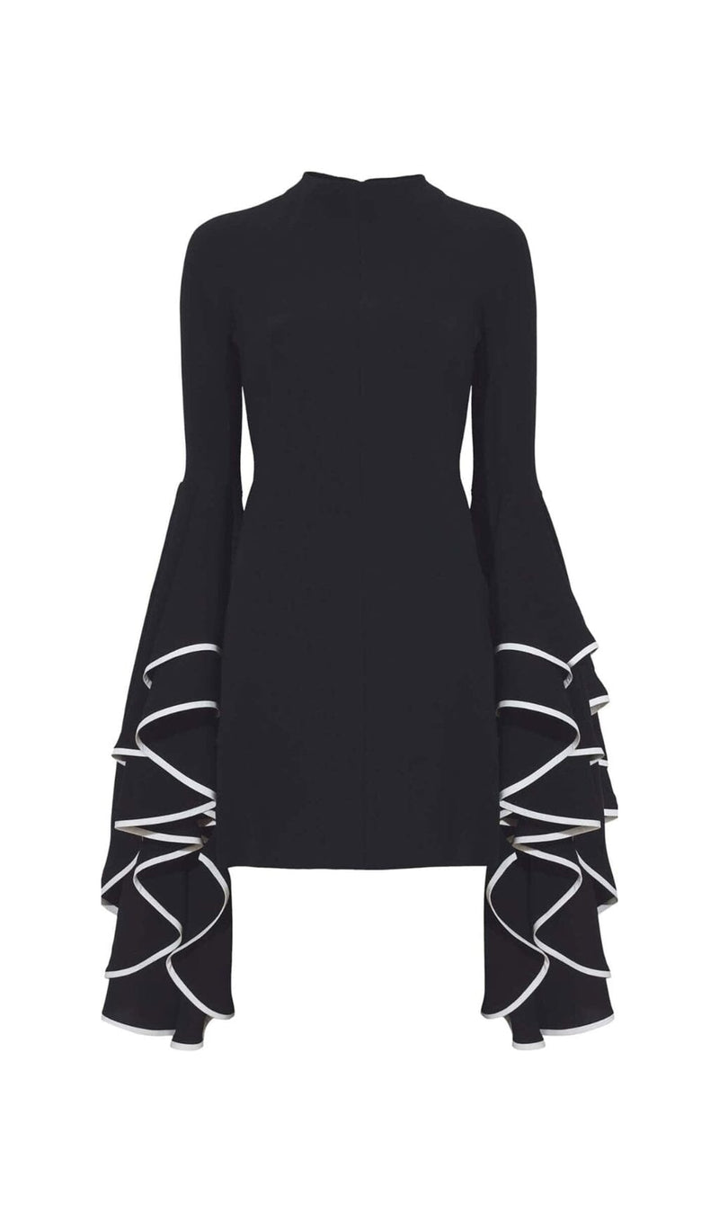 RUFFLED SLEEVE MINI DRESS IN BLACK DRESS STYLE OF CB 