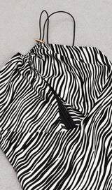 ZEBRA LINEN FEEL HALTER MIDI DRESS DRESS styleofcb 