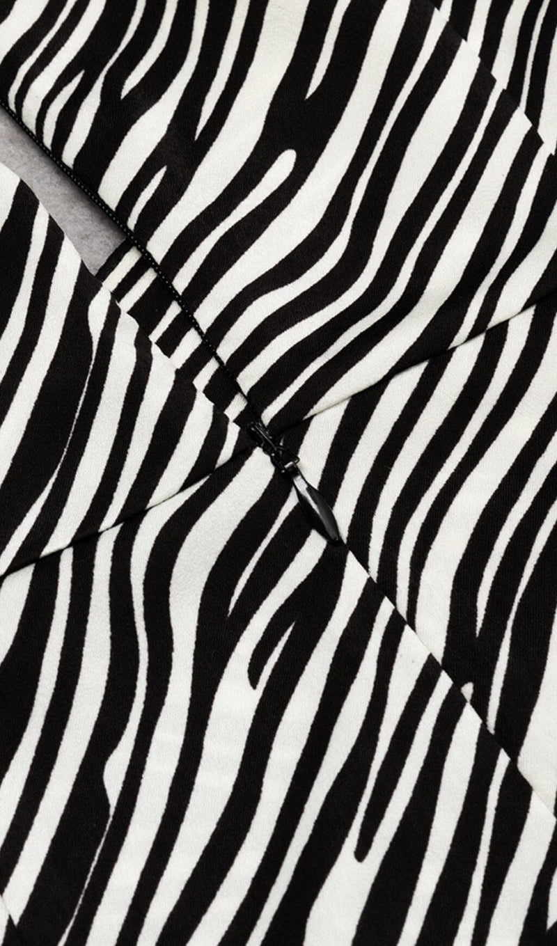 ZEBRA LINEN FEEL HALTER MIDI DRESS DRESS styleofcb 