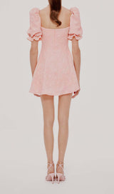 DIAMOND FLORAL BACKLESS MINI DRESS IN PINK DRESS STYLE OF CB 