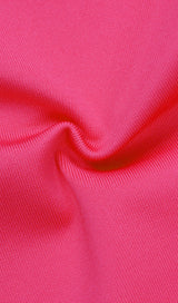 LONG SLEEVE OPEN BACK SLIT DRESS IN ROSE RED Bandage Dresses styleofcb 