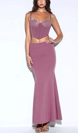 CRYSTAL CORSET MIDI DRESS IN AMETHYST DRESS STYLE OF CB 