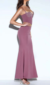 CRYSTAL CORSET MIDI DRESS IN AMETHYST DRESS STYLE OF CB 