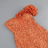 ASYMMETRIC SEQUIN MAXI DRESS IN ORANGE DRESS sis label 