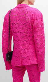 FLORAL-EMBROIDERED LACE TWO-PIECE SUIT IN PINK DRESS STYLE OF CB 