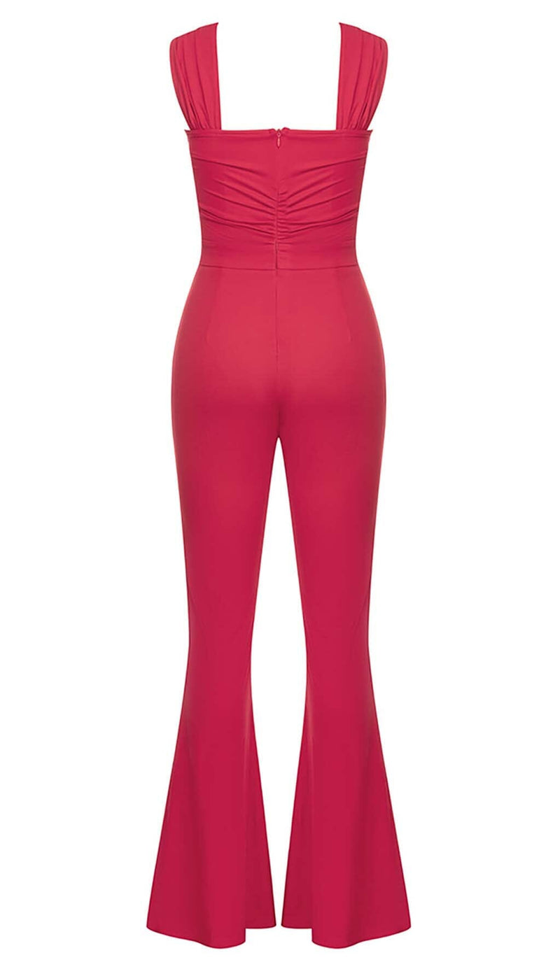 HALTER SLEEVELESS JUMPSUIT IN RED DRESS STYLE OF CB 