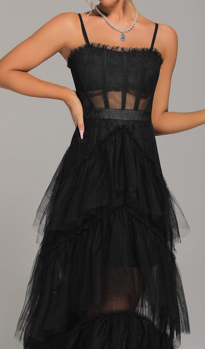 MESH MAXI DRESS IN BLACK Dresses styleofcb 