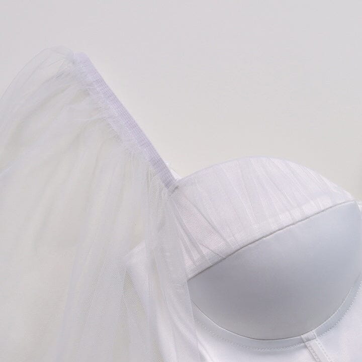 FAIRYTALE DREAM SHEER SLEEVE MINI DRESS WHITE styleofcb 